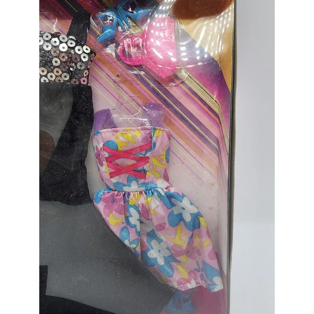 Fashion Story Be a Star Doll Clothes 3 Set Gown Floral Dress Faux Fur Jacket New